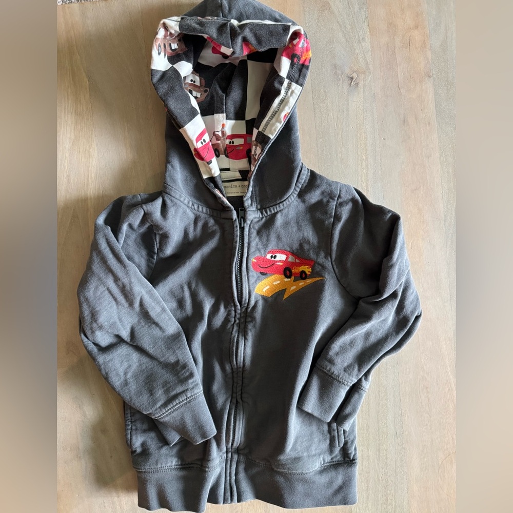 Monica + Andy - 4T boys Lightning McQueen Zip Up Hoodie